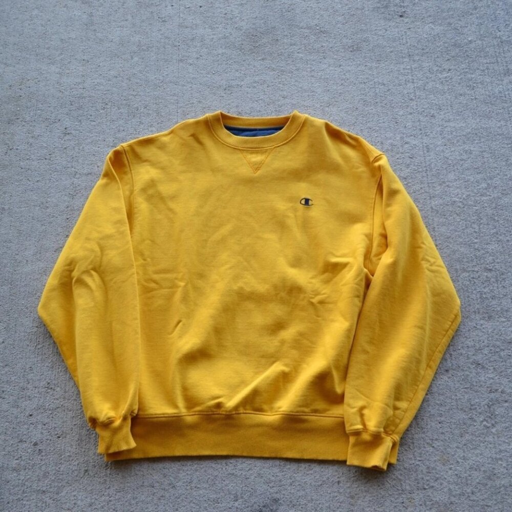 Vintage‎ Champion Yellow crewneck size L y2k